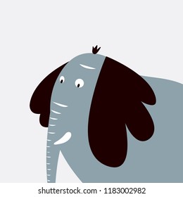 Wildblauer Elefant, Vektorgrafik