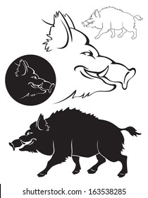 5,445 Wild Boar Silhouette Images, Stock Photos & Vectors 