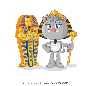 the wild boar ancient egypt cartoon. cartoon mascot vector