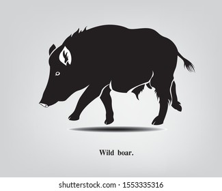 The wild boar for black and white logo.