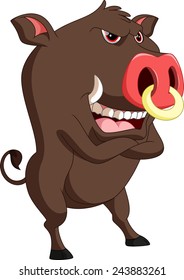 Wild boar cartoon