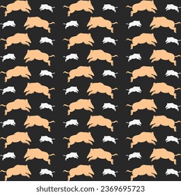 Wild boar colorful pattern beautiful background vector illustration