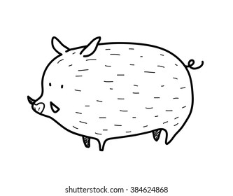 Wild Boar Doodle, a hand drawn vector doodle illustration of a wild boar.