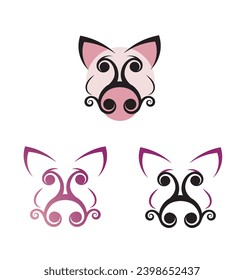 Wild boar drawn from spirals