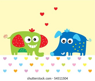 wild boar and elephant couple