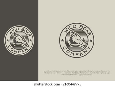 wild boar emblem logo design. logo template
