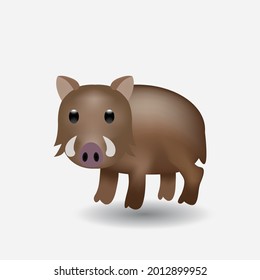 Wild boar emoji vector illustration. Wild boar emoji isolated on background. 