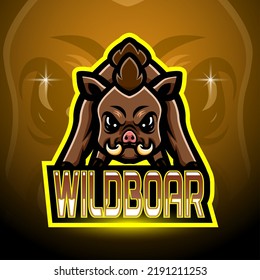 Wild boar esport logo mascot design