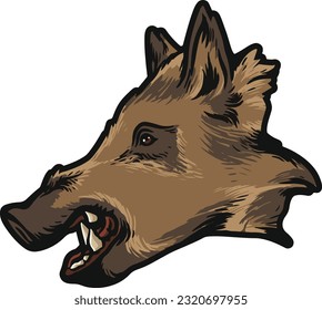 Wild Boar Face Illustration. Wild. Face. Vector