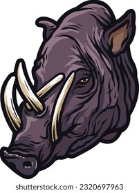 Wild Boar Face Illustration. Wild. Face. Vector