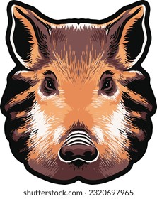 Wild Boar Face Illustration. Wild. Face. Vector