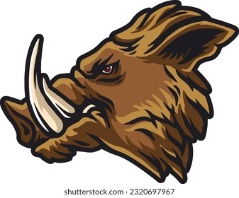 Wild Boar Face Illustration. Wild. Face. Vector