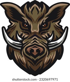 Wild Boar Face Illustration. Wild. Face. Vector