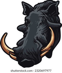 Wild Boar Face Illustration. Wild. Face. Vector