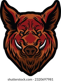 Wild Boar Face Illustration. Wild. Face. Vector