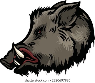 Illustration des Wildschweins. Wild. Gesicht. Vektorgrafik