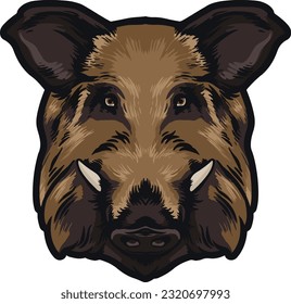 Wild Boar Face Illustration. Wild. Face. Vector