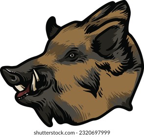 Illustration des Wildschweins. Wild. Gesicht. Vektorgrafik