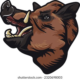 Wild Boar Face Illustration. Wild. Face. Vector