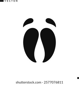 Wild boar footprint icon. Animal track. Pig footprint vector illustration