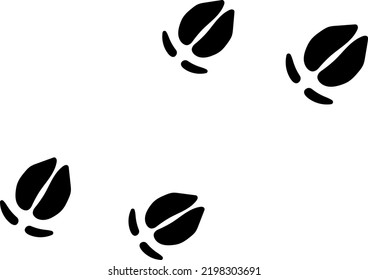 Wild boar footprints isolated vector illustration.