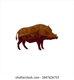 Wild boar Geometric Triangle Logo Icon Design, Wild boar Triangle