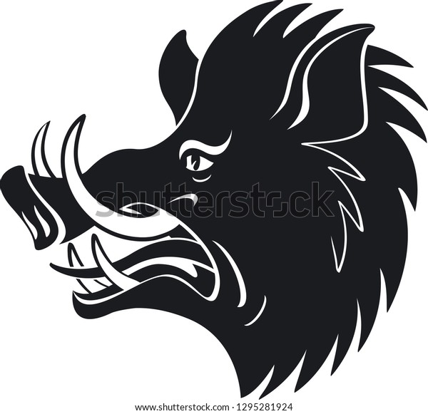 Wild Boar Head Stock Vector (Royalty Free) 1295281924 | Shutterstock