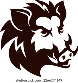 Wild Boar Head Illustration Logo Design