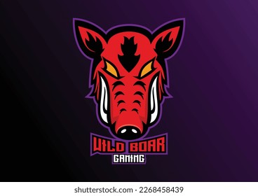 wild boar head logo gaming esport design
