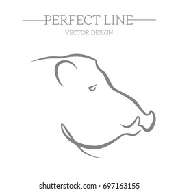 Wild Boar Head Logo Mascot Emblem