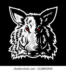 wild boar head Logo Vector Template, Design element for logo, poster, card, banner, emblem, t shirt. Vector illustration