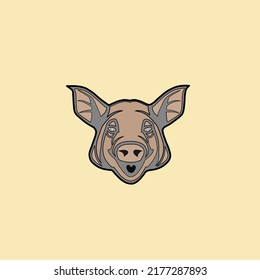 Wild boar head simple logo