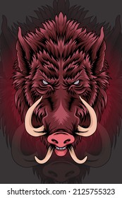 Wild boar head vector illustration