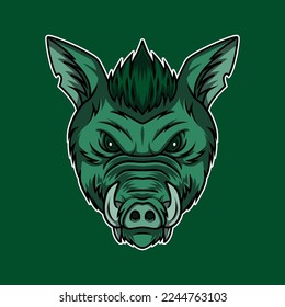 wild boar head vector illustration