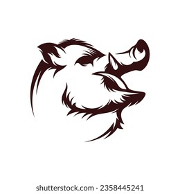 Wild Boar Head vector illustration design. Wild Boar logo design Template.