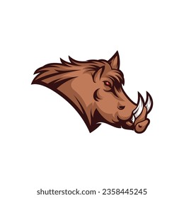Wild Boar Head vector illustration design. Wild Boar logo design Template.