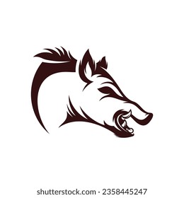 Wild Boar Head vector illustration design. Wild Boar logo design Template.