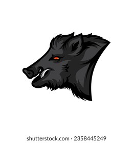 Wild Boar Head vector illustration design. Wild Boar logo design Template.