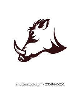 Wild Boar Head vector illustration design. Wild Boar logo design Template.