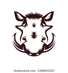 Wild Boar Head vector illustration design  Wild Boar logo design Template 