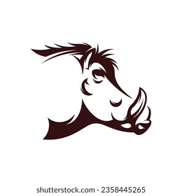 Wild Boar Head vector illustration design. Wild Boar logo design Template.