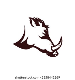 Wild Boar Head vector illustration design. Wild Boar logo design Template.