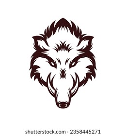 Wild Boar Head vector illustration design. Wild Boar logo design Template.