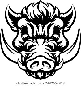 A wild boar hog razorback warthog sports mascot cartoon pig character