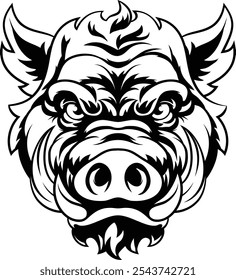 Un jabalí salvaje cerdo razorback warthog deportes mascota de dibujos animados personaje de cerdo