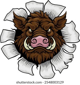 Ein Wildschwein, Hund Rasierer Warzenschwein bedeuten harte Cartoon Sport Maskottchen