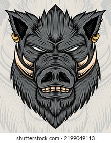 Wild Boar Illustration. Premium vector