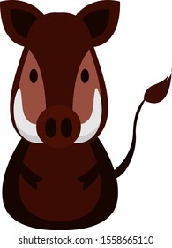Wild boar, illustration, vector on white background.