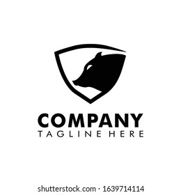 Wild boar logo design template
