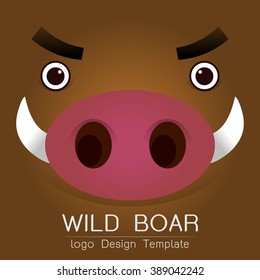 Wild boar logo design template Vector illustration